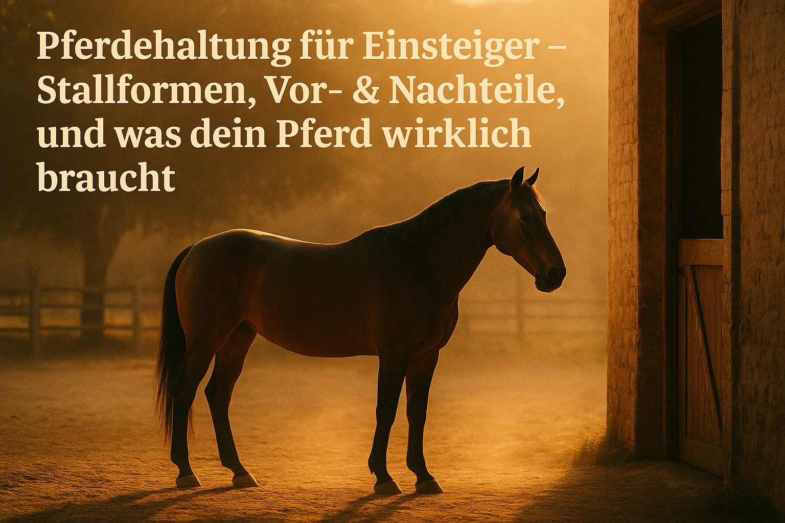 Pferdehaltung für Einsteiger – Stallformen, Vor- & Nachteile, und was dein Pferd wirklich braucht